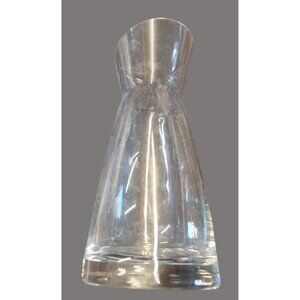 Clear Glass Carafe Pitcher Vase Modern Design 9 Inches Tall MOG C